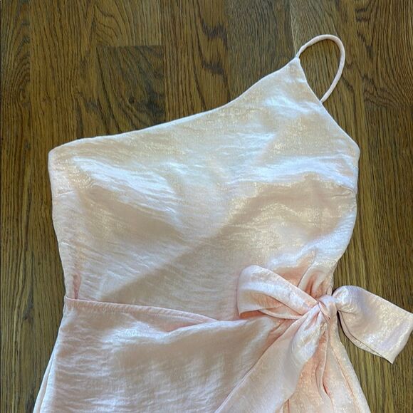 Lucy in the Sky Elegant Peach One-Shoulder Dress - Picture 2 of 8